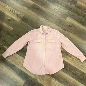 Chicos Button Up Top Shirt Women's 1 US 8/10 Coral/Pink Color Long Sleeve